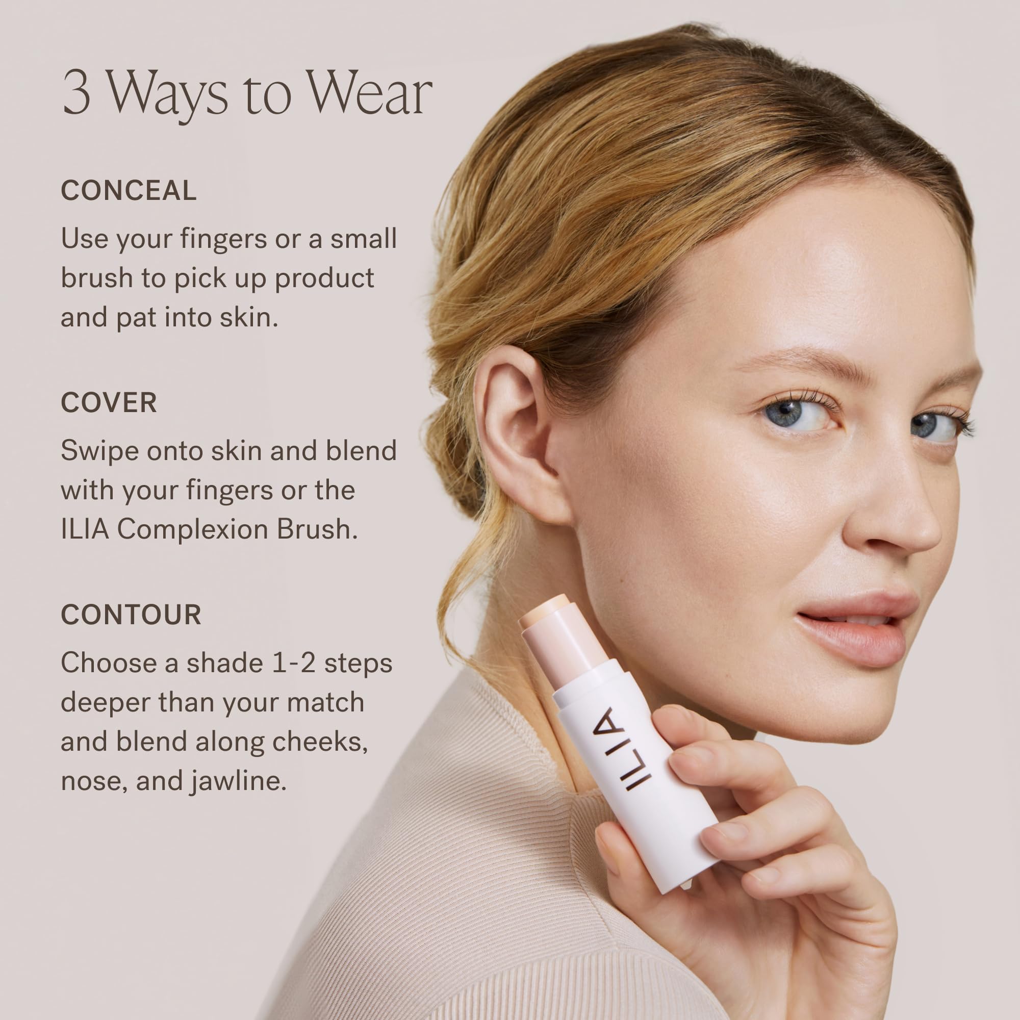 ILIA - Skin Rewind Complexion Stick - Foundation + Concealer + Skincare | Non-Toxic, Vegan, Cruelty-Free, Clean Makeup (1N - Hinoki, 0.35 oz | 10 g) - Image 7